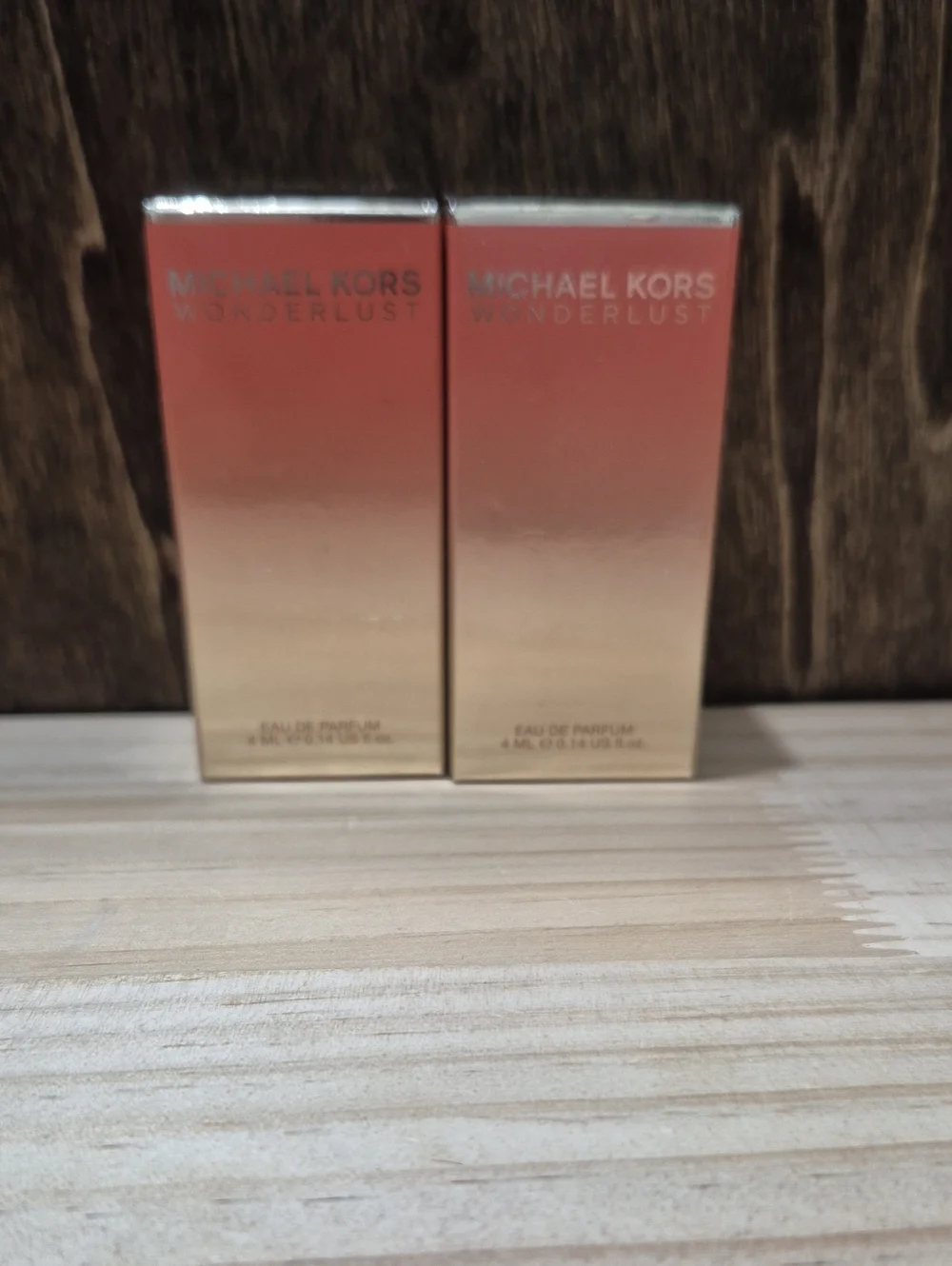Michael Kors Wonderlust Coral to Gold Gradient Packaging